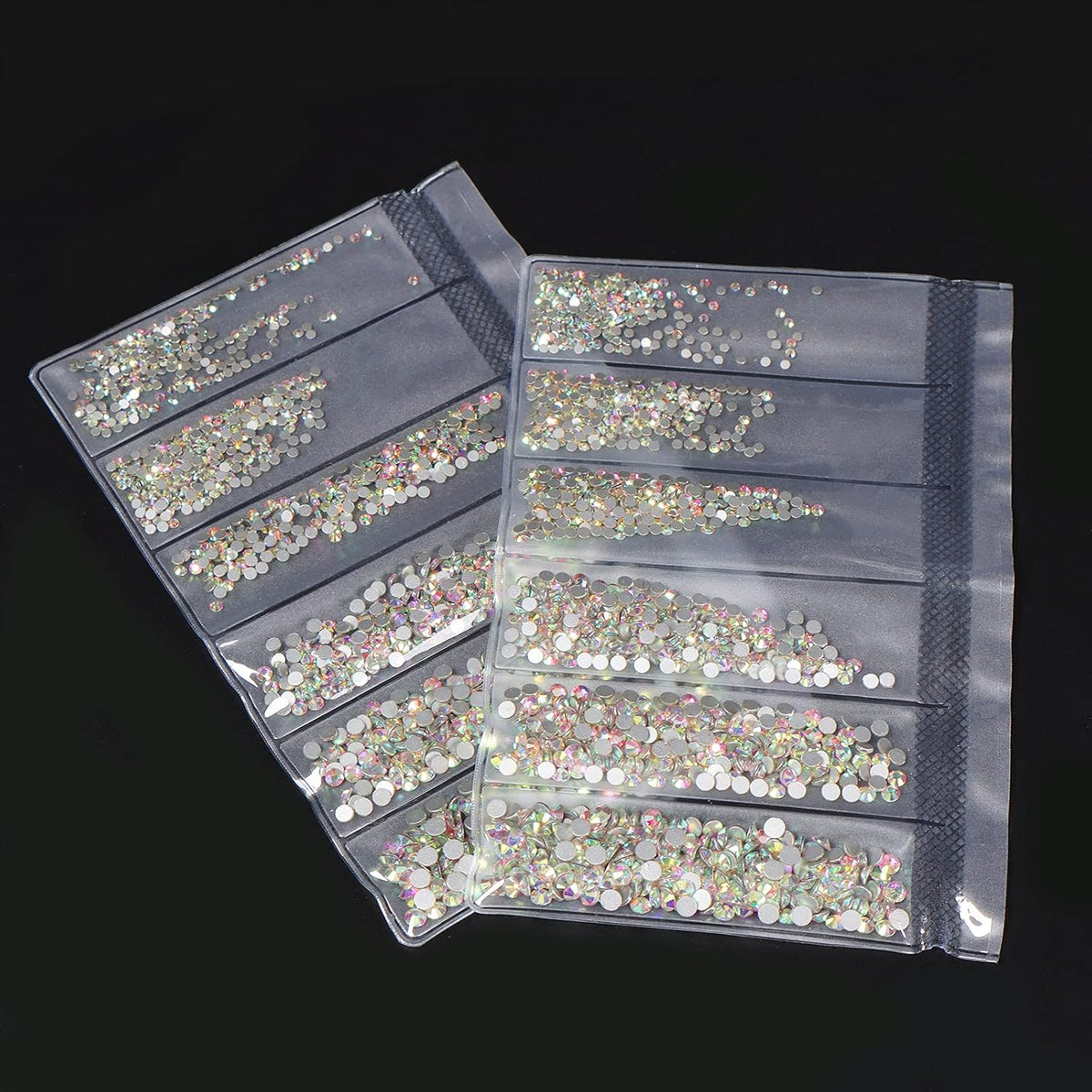 Rhinestones for Bedazzling, 3456Pcs Nail Gems, Crystal AB | Glue Fix, 6 Mixed Sizes (SS4-SS12) Crystal Glass Flatback Rhinestones for Nails, Crafts, Clothes, Shoes, Tumblers & Decor