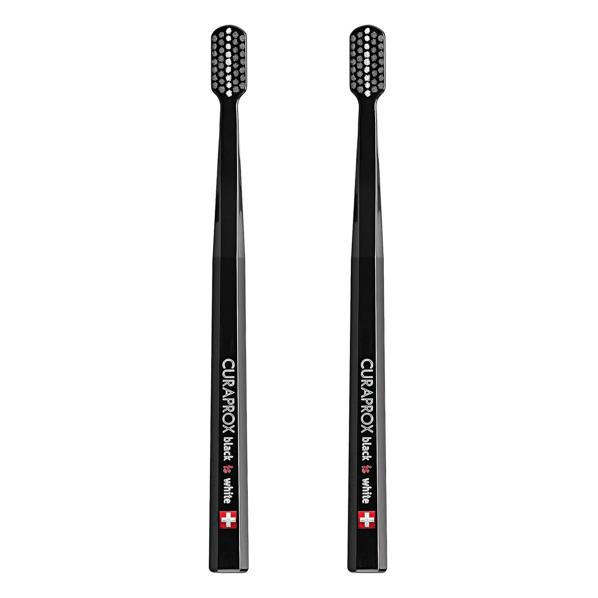 Toothbrush Duo – for Adults | Stylish Black Toothbrushes with Ultra-Soft Filaments | Whitening-Friendly | Black | 2-Pack